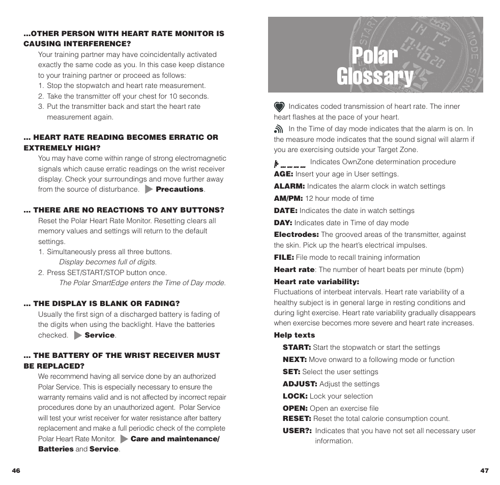 Polar glossary | POLAR SMARTEDGE User Manual | Page 25 / 29