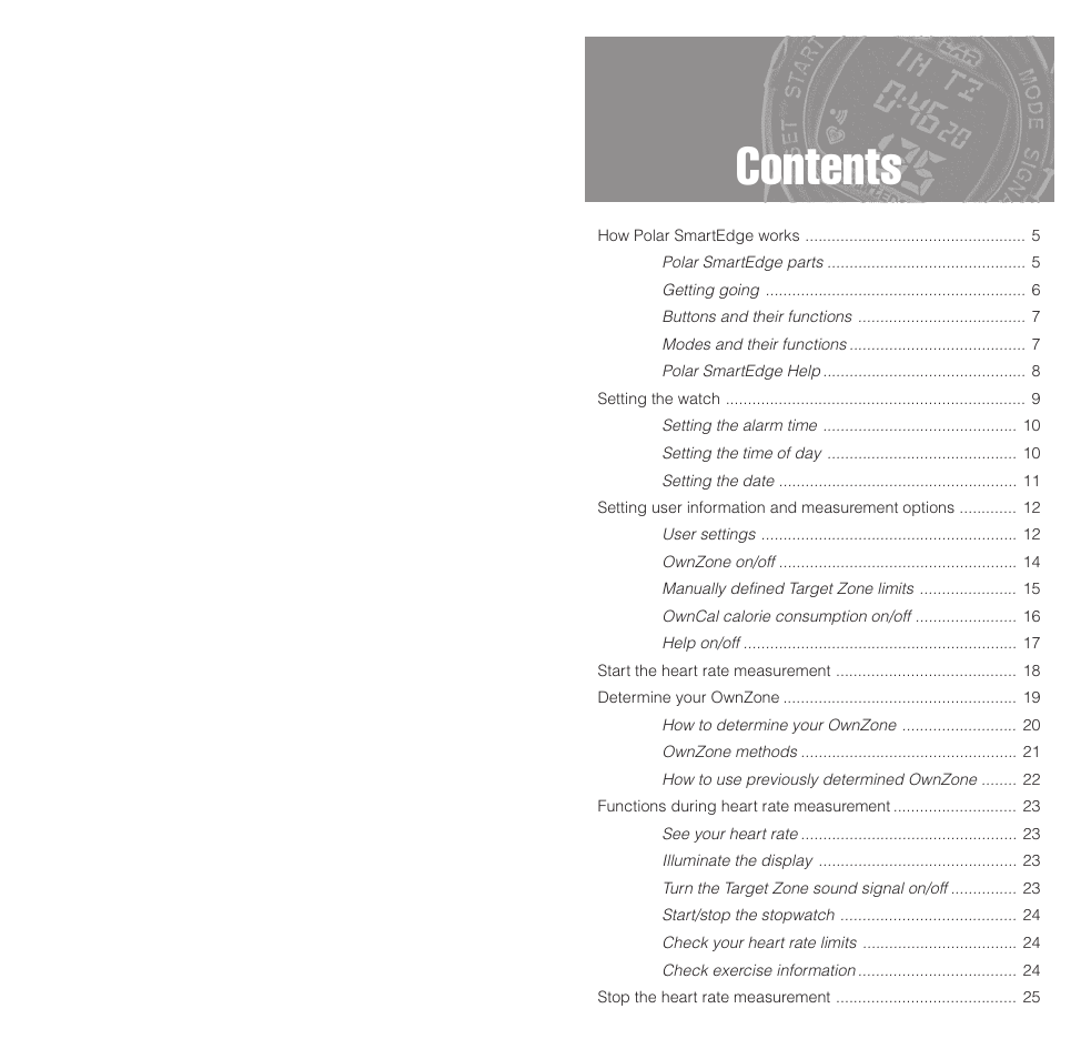 POLAR SMARTEDGE User Manual | Page 3 / 29