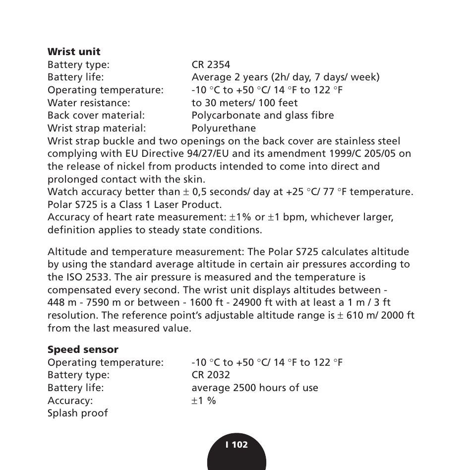 POLAR S725 User Manual | Page 104 / 122