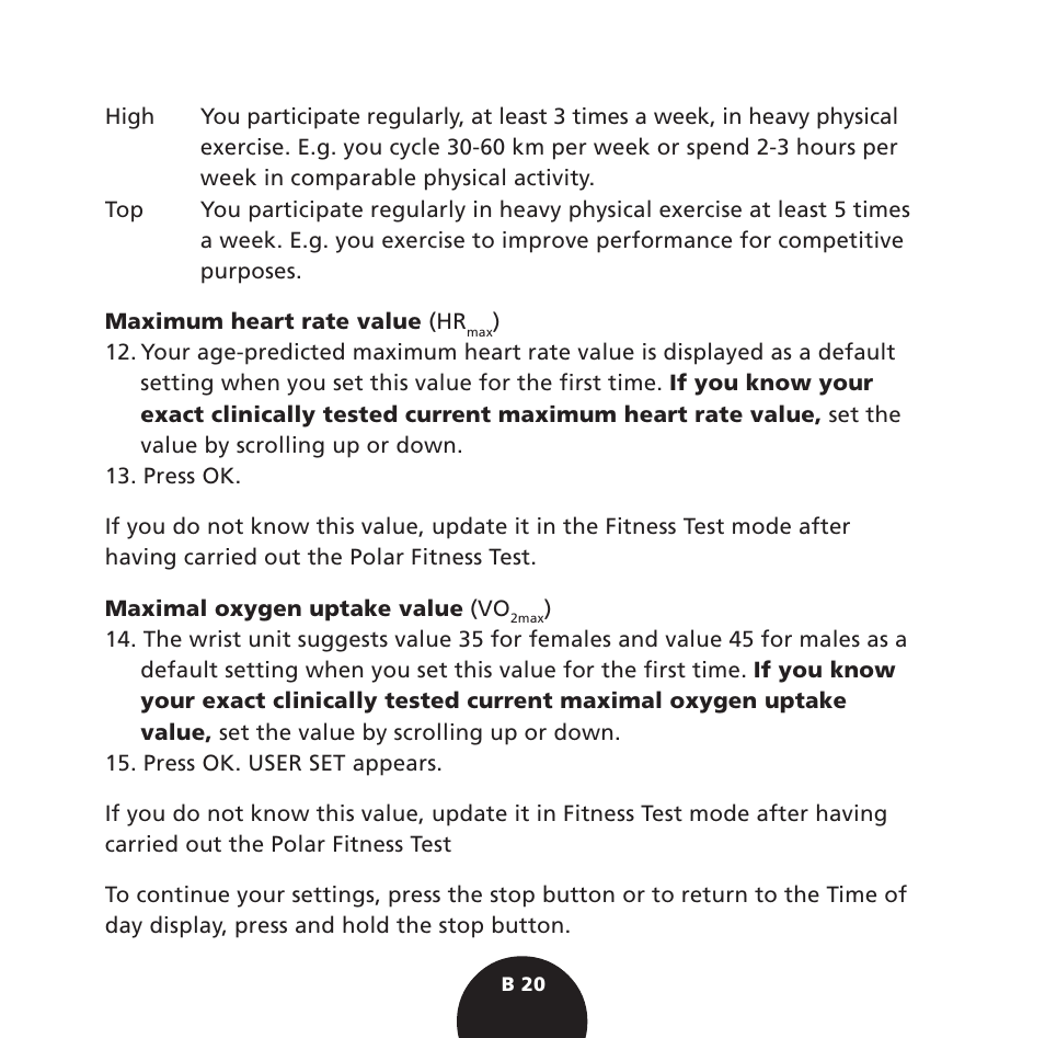 POLAR S725 User Manual | Page 22 / 122