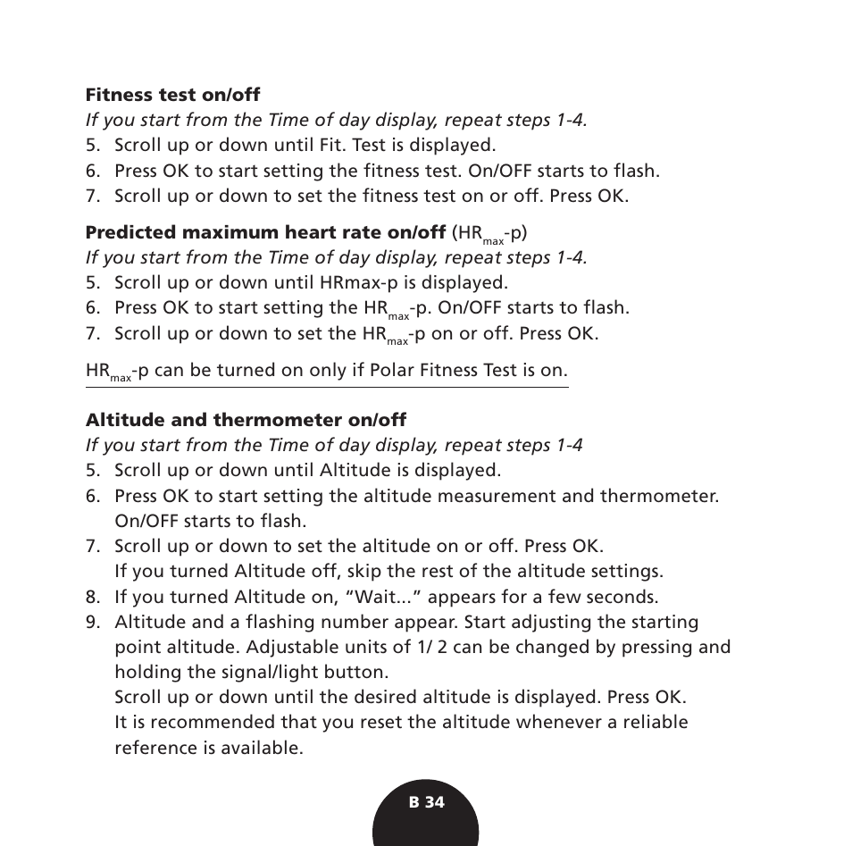 POLAR S725 User Manual | Page 36 / 122