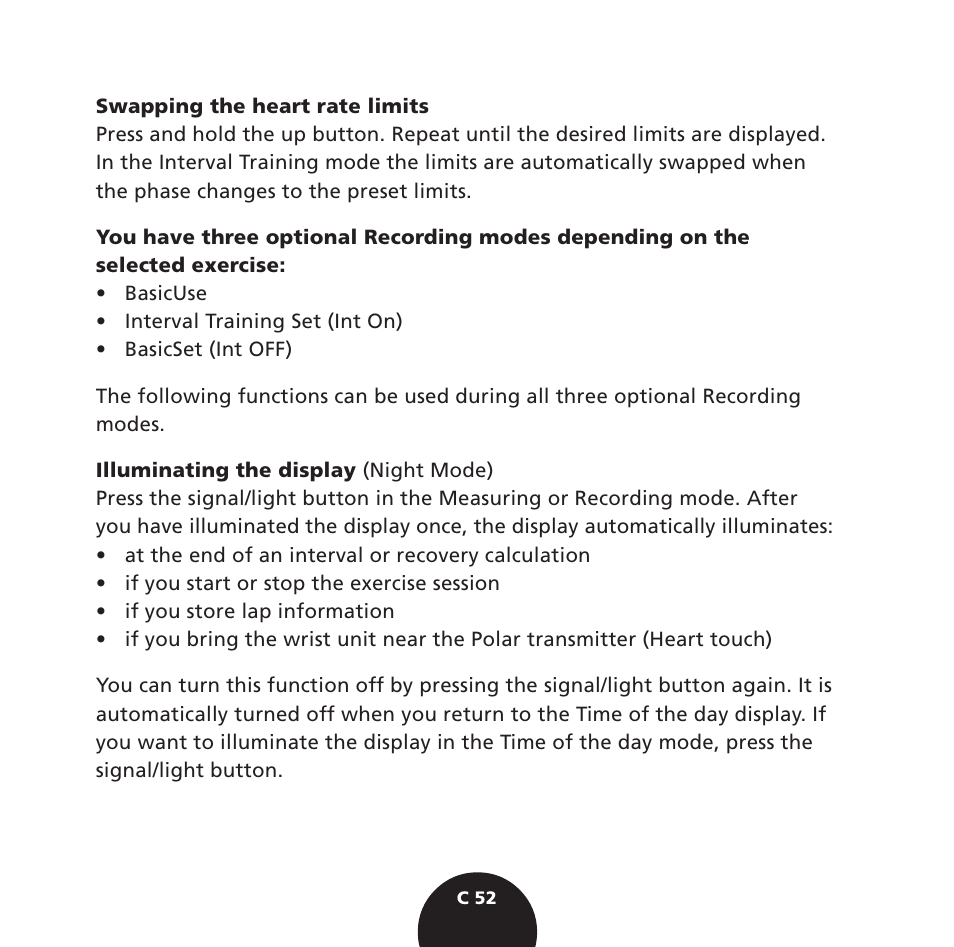 POLAR S725 User Manual | Page 54 / 122