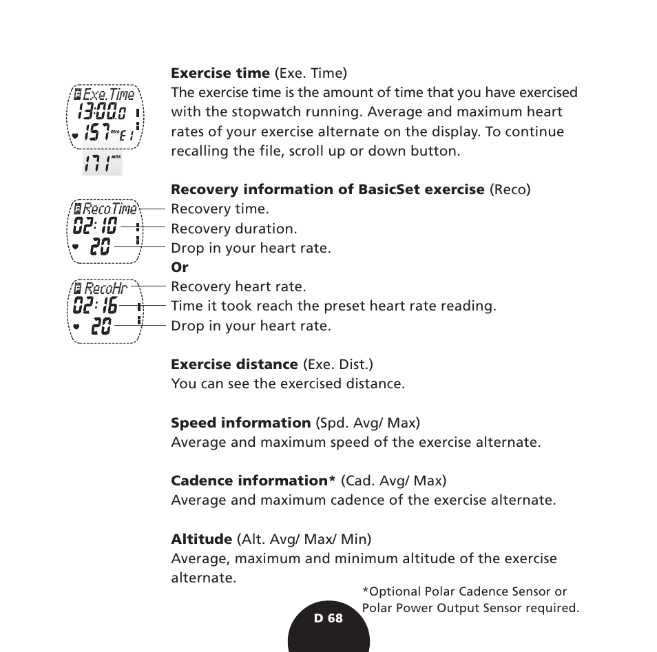 POLAR S725 User Manual | Page 70 / 122