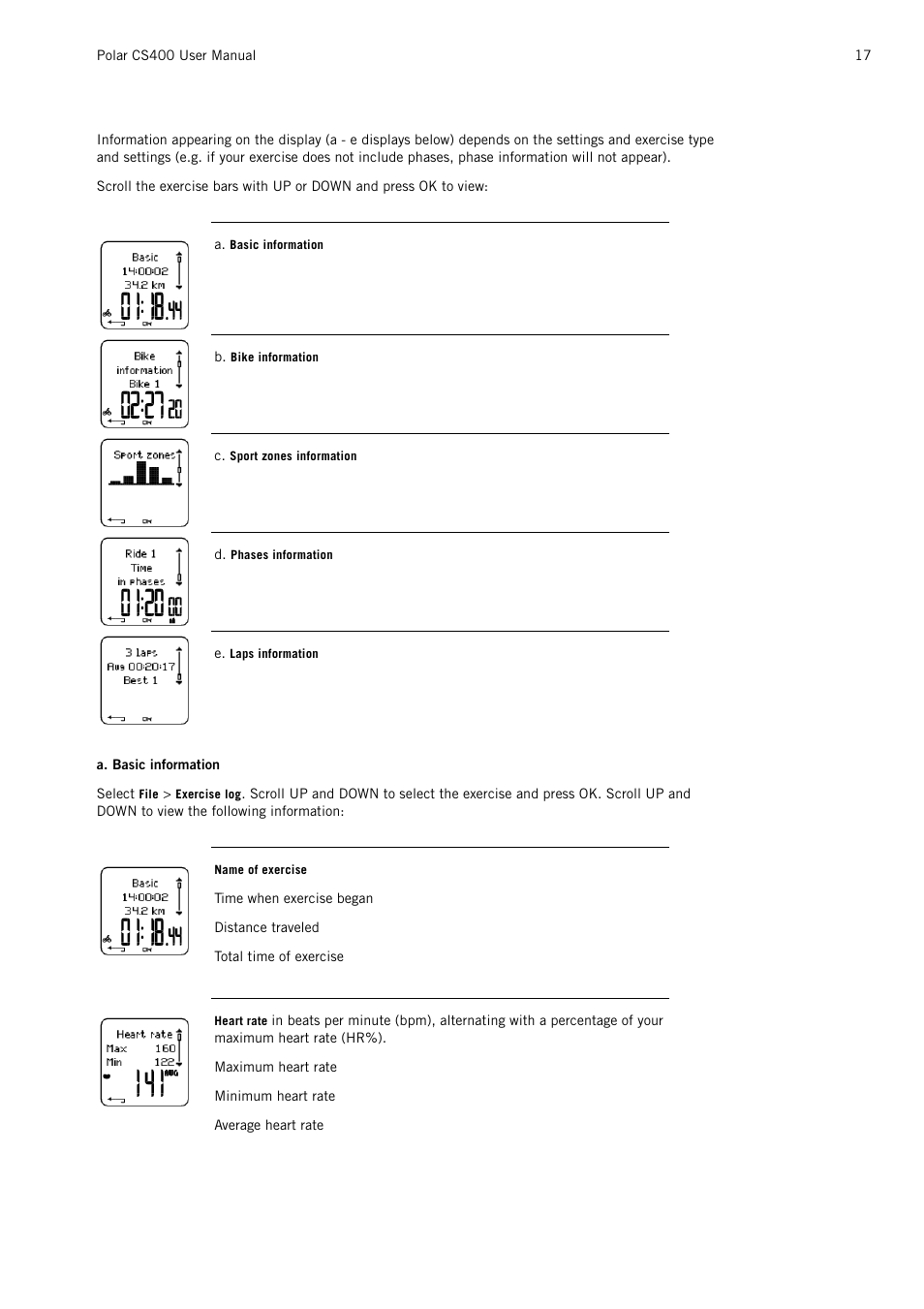 POLAR CS400 User Manual | Page 17 / 47