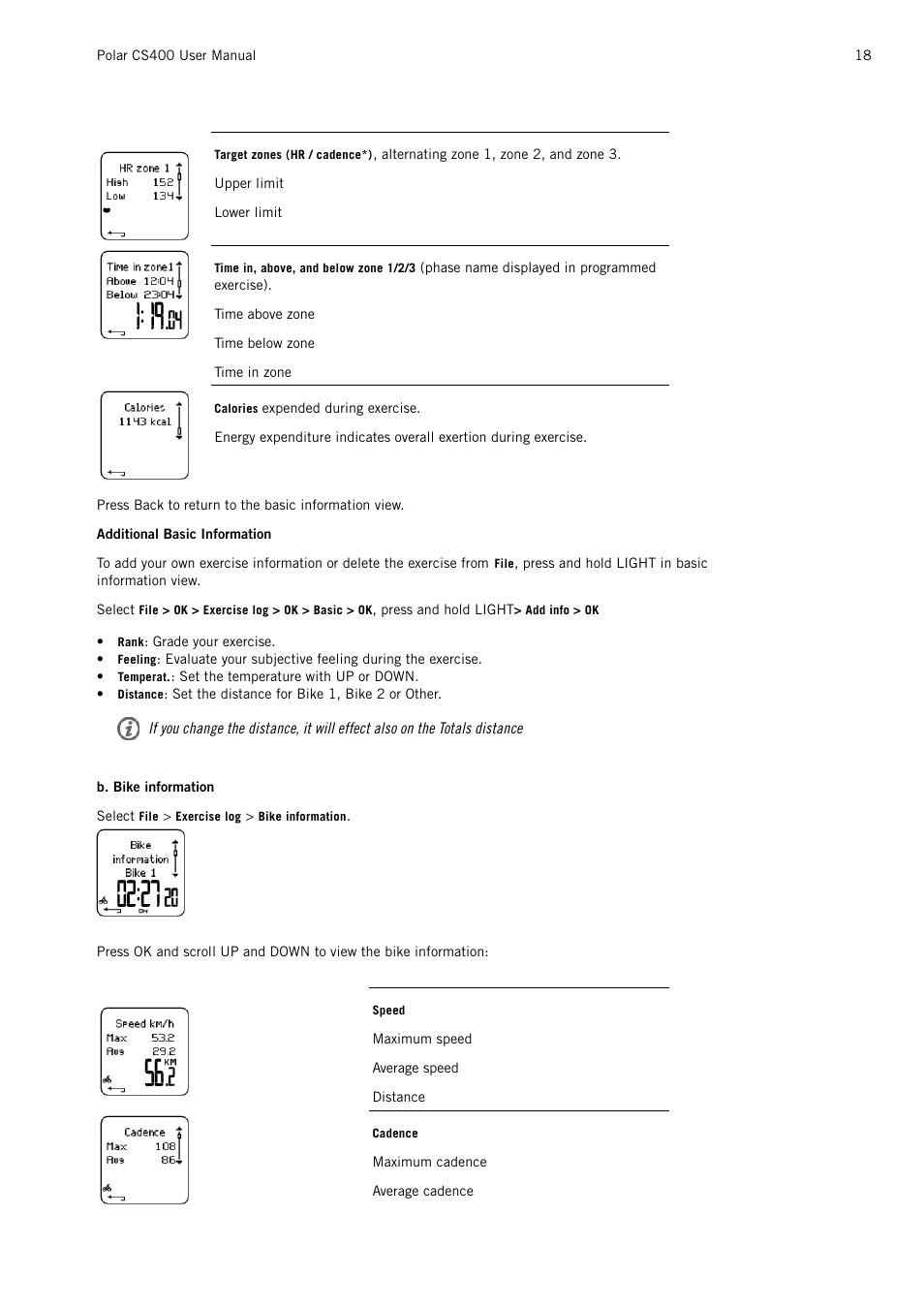POLAR CS400 User Manual | Page 18 / 47