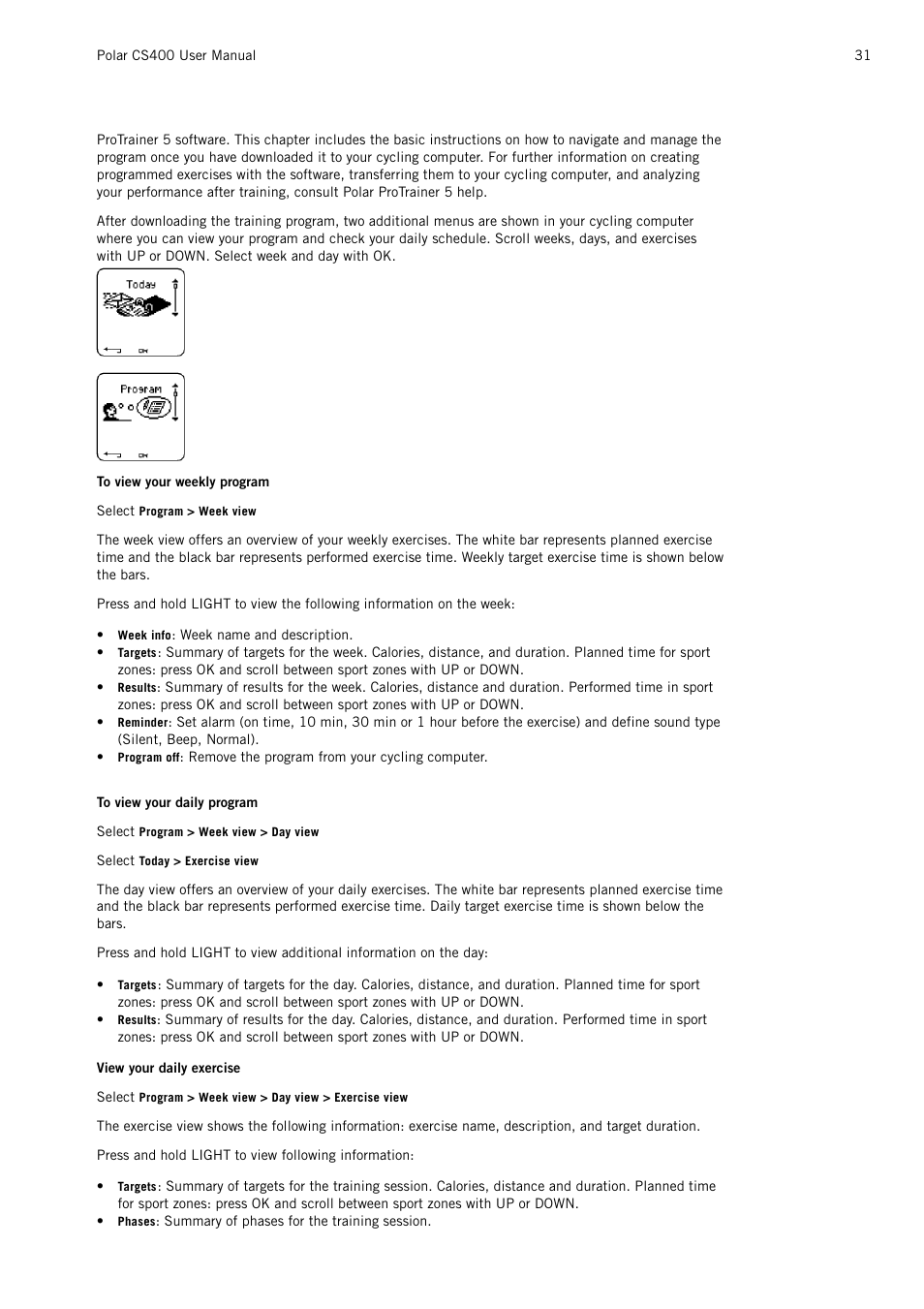 POLAR CS400 User Manual | Page 31 / 47