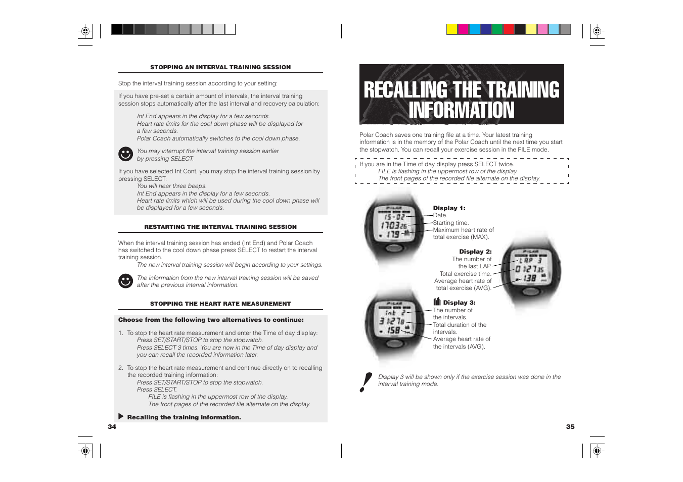 Recalling the training information | POLAR COACH User Manual | Page 19 / 32