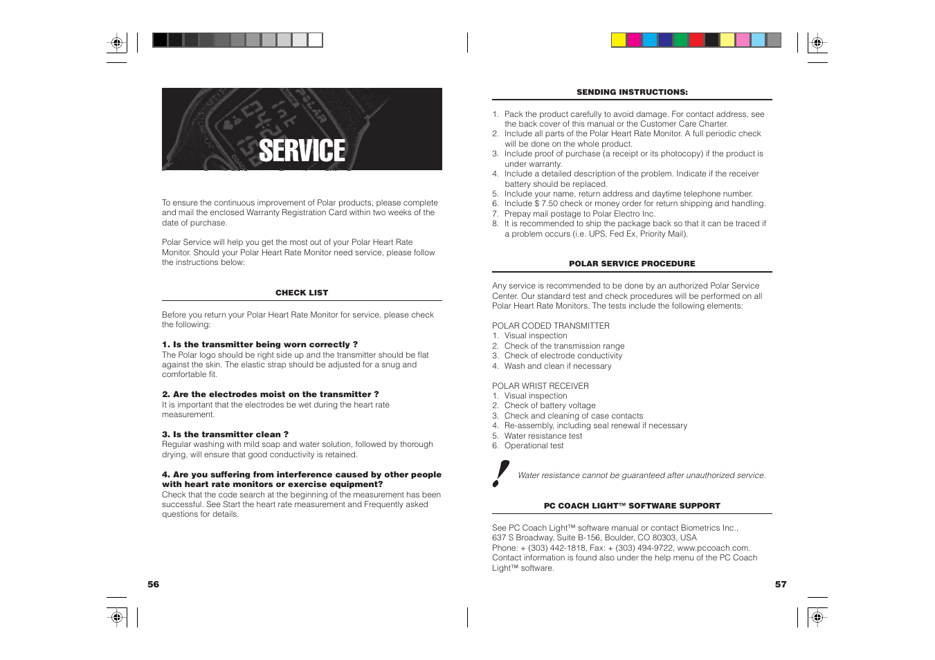 Service | POLAR COACH User Manual | Page 30 / 32