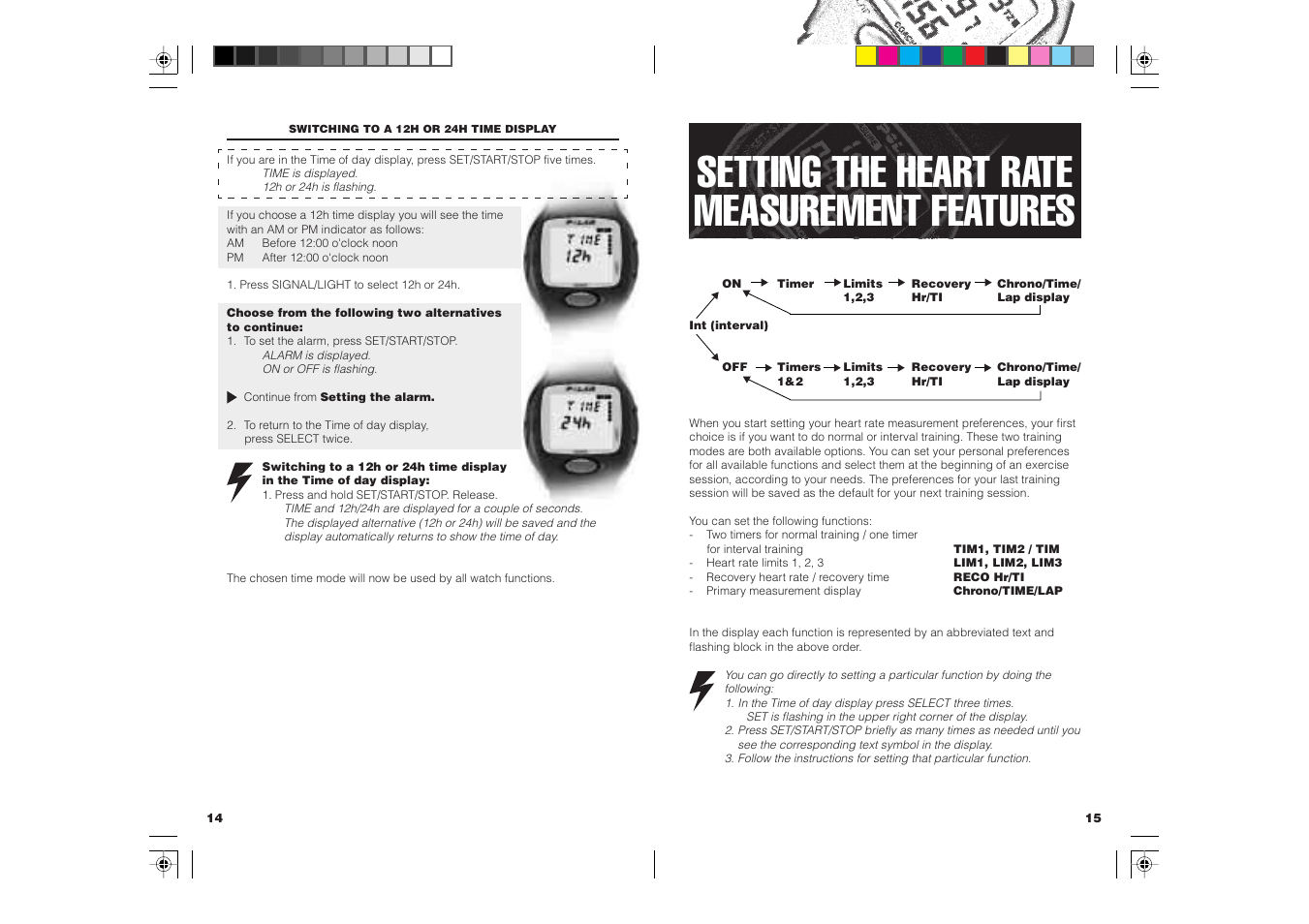 Setting the heart rate measurement features | POLAR COACH User Manual | Page 9 / 32