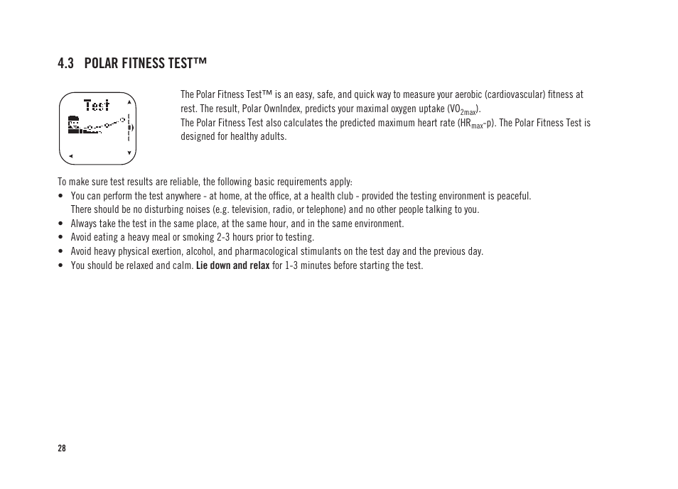 3 polar fitness test | POLAR CS300 User Manual | Page 29 / 46