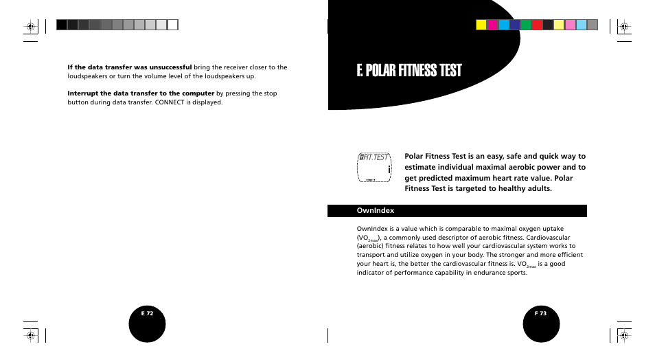 F. polar fitness test | POLAR S510 User Manual | Page 38 / 55