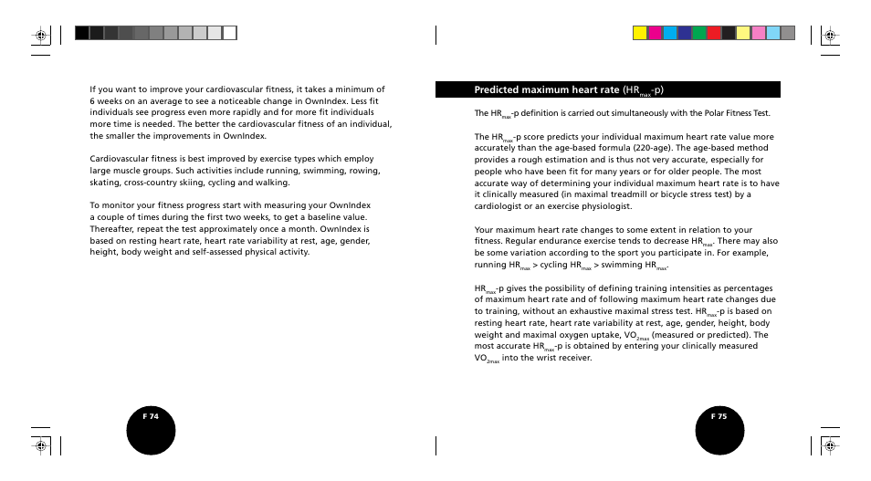 Predicted maximum heart rate (hr | POLAR S510 User Manual | Page 39 / 55