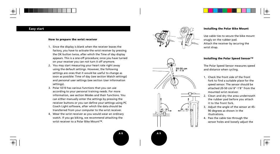 Easy start | POLAR S510 User Manual | Page 6 / 55