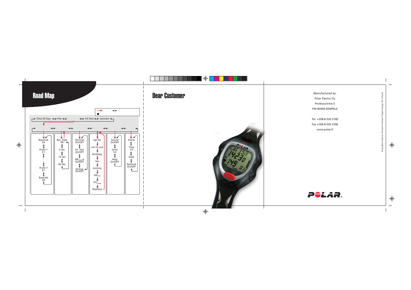 Road map, Dear customer | POLAR S810 User Manual | Page 51 / 51