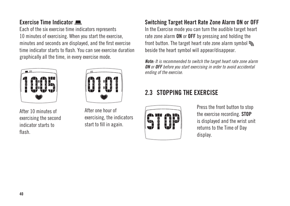 3 stopping the exercise | POLAR FS3c User Manual | Page 11 / 26