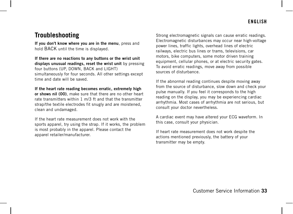 Troubleshooting | POLAR FT40 User Manual | Page 34 / 38