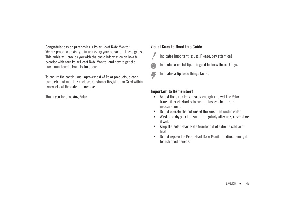 POLAR F92tiTM User Manual | Page 2 / 40