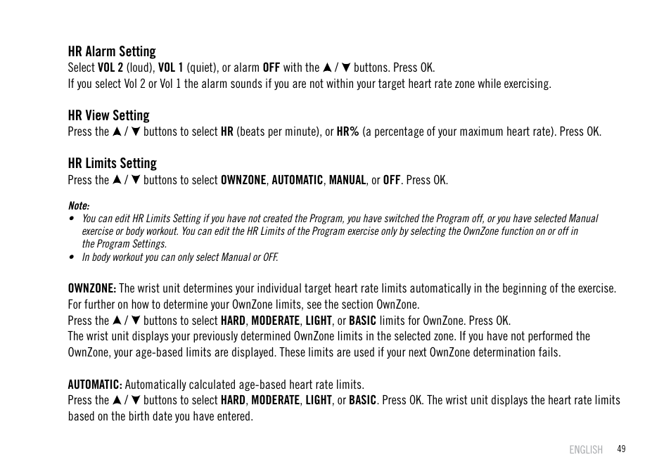 POLAR F55 User Manual | Page 47 / 98