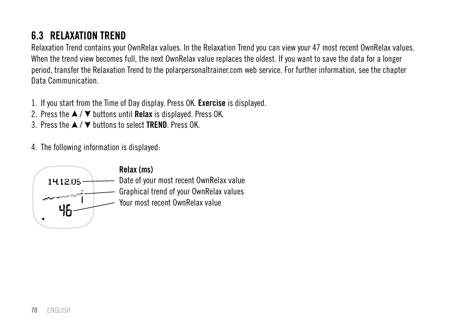 3 relaxation trend | POLAR F55 User Manual | Page 68 / 98