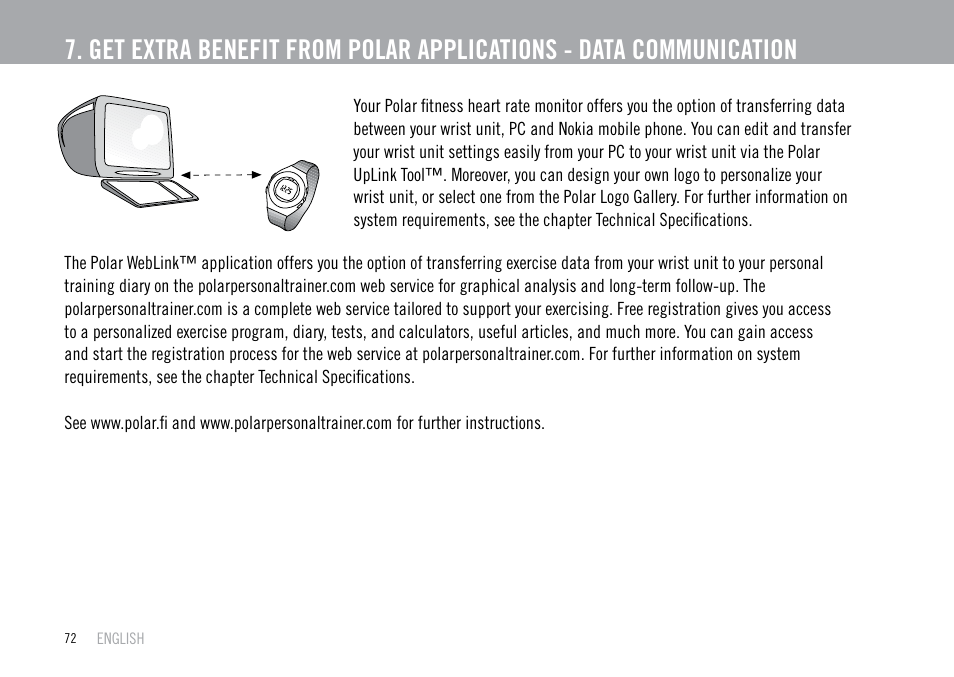 POLAR F55 User Manual | Page 70 / 98
