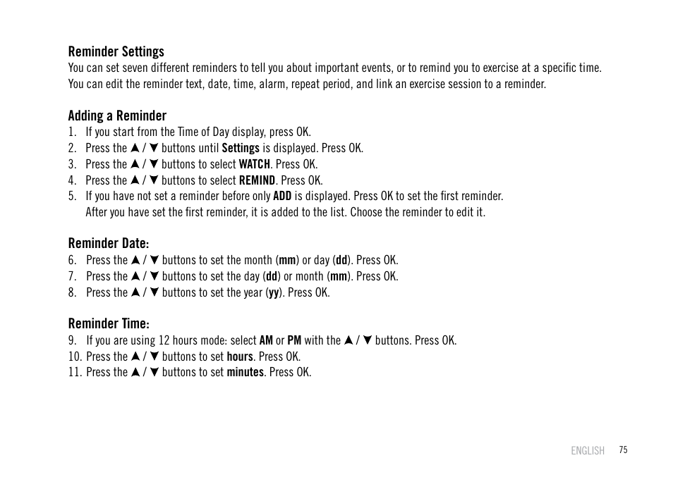 POLAR F55 User Manual | Page 73 / 98