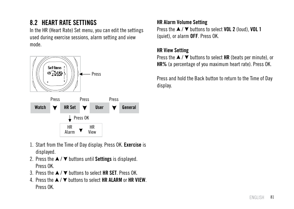 2 heart rate settings | POLAR F55 User Manual | Page 79 / 98