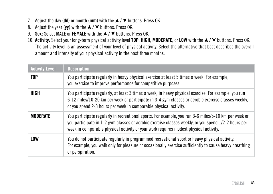 POLAR F55 User Manual | Page 81 / 98