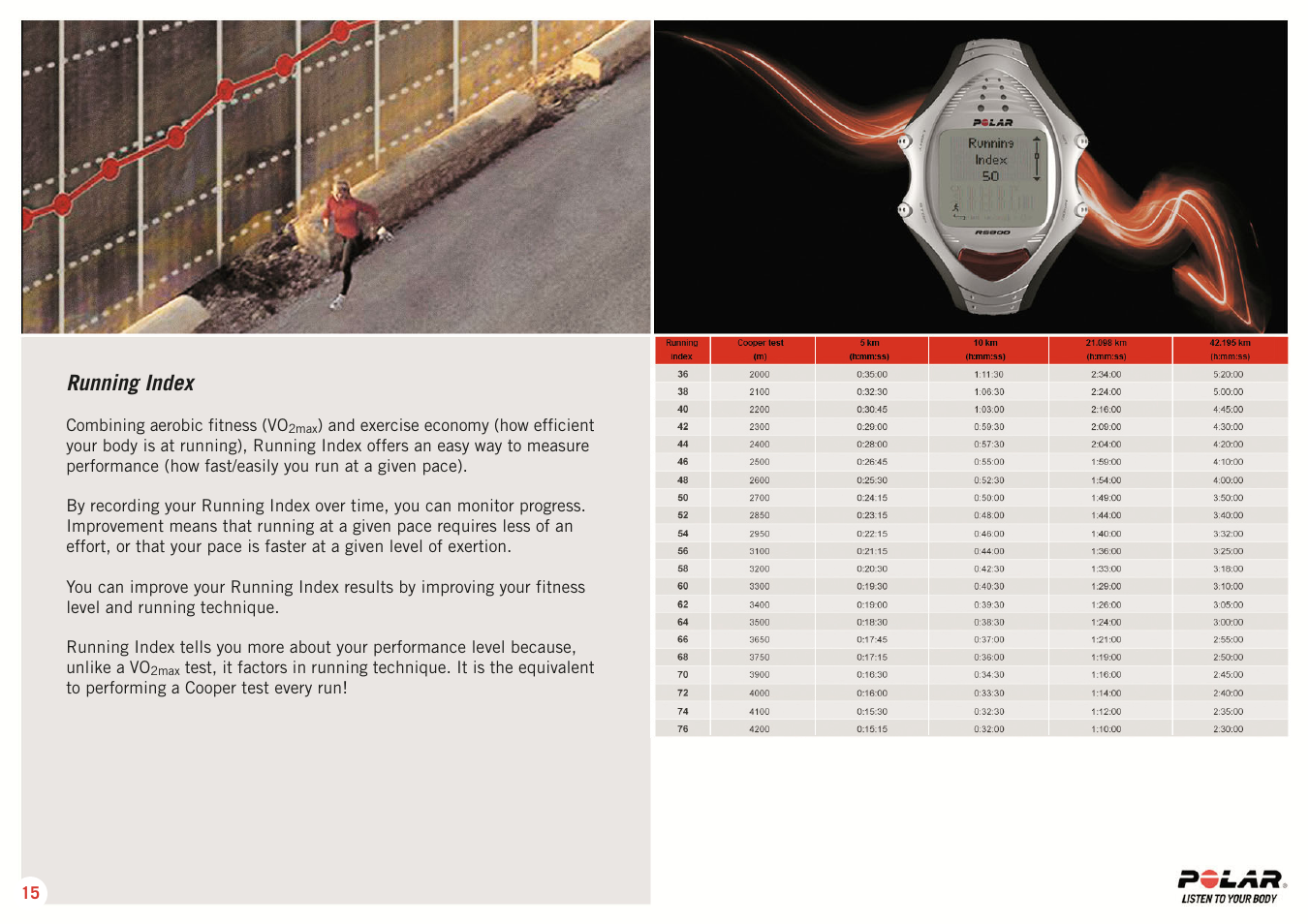 Running index | POLAR RS 800 SD User Manual | Page 15 / 17