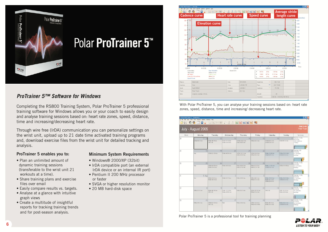 Protrainer 5™ software for windows | POLAR RS 800 SD User Manual | Page 6 / 17