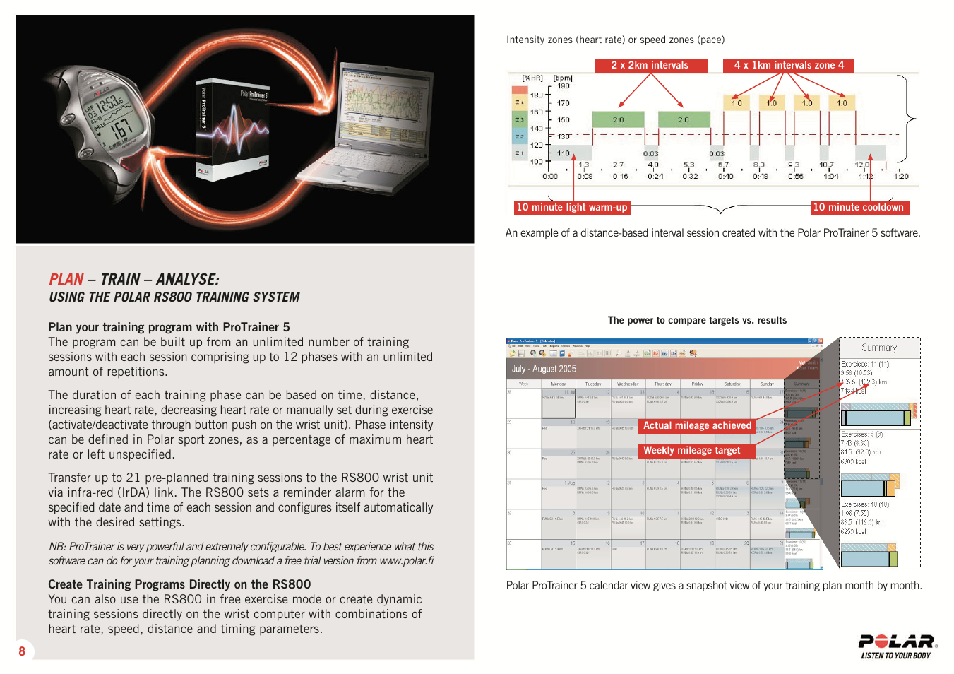 Plan – train – analyse | POLAR RS 800 SD User Manual | Page 8 / 17