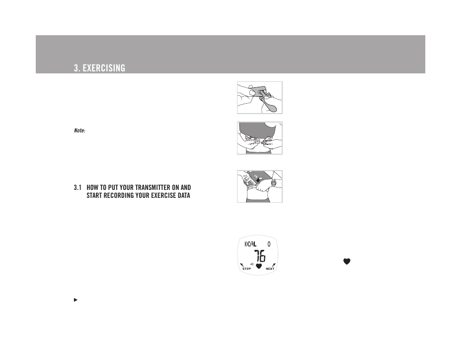 Exercising | POLAR F4TM User Manual | Page 10 / 26