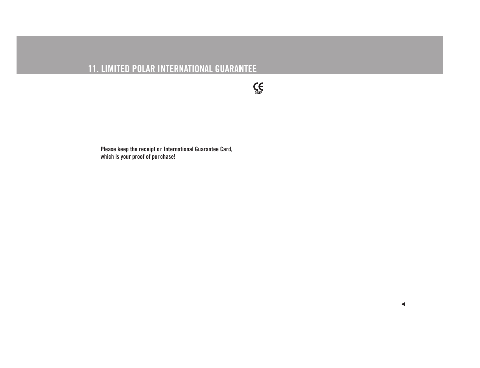 Limited polar international guarantee | POLAR F4TM User Manual | Page 25 / 26