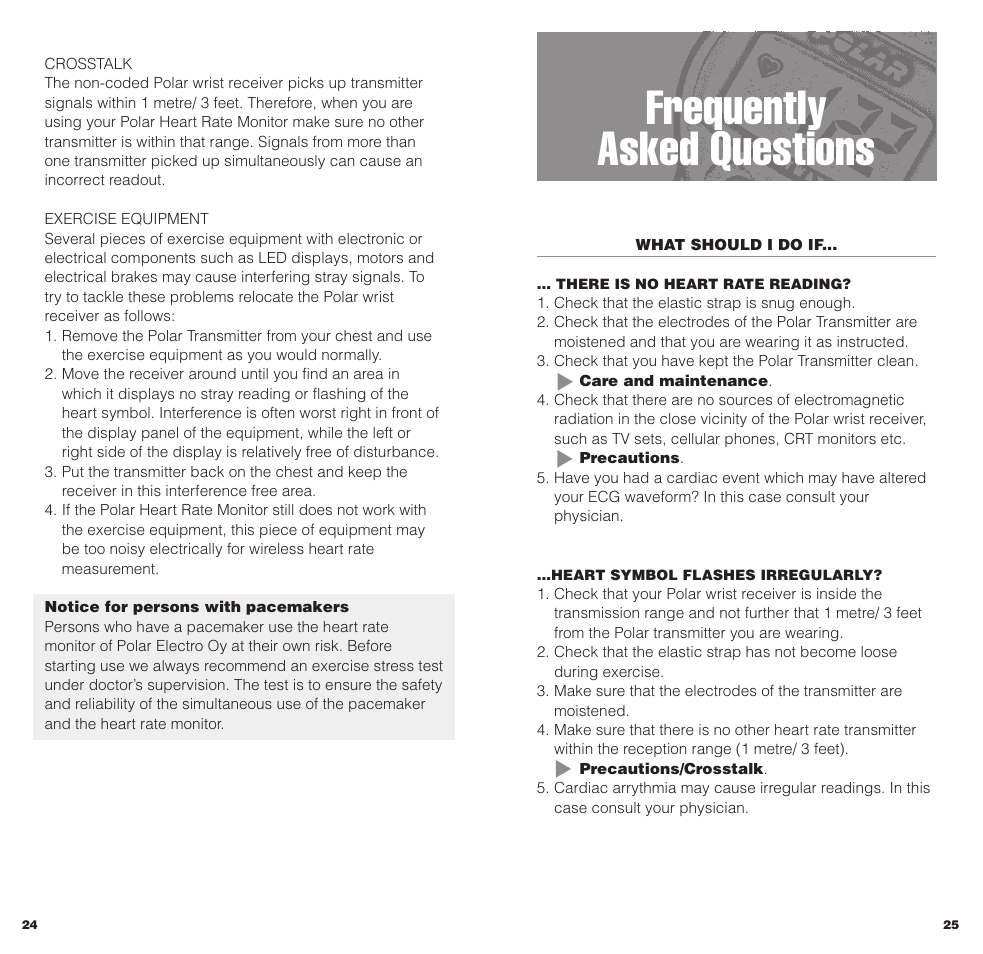 Frequently asked questions | POLAR HEARTWATCH User Manual | Page 13 / 17