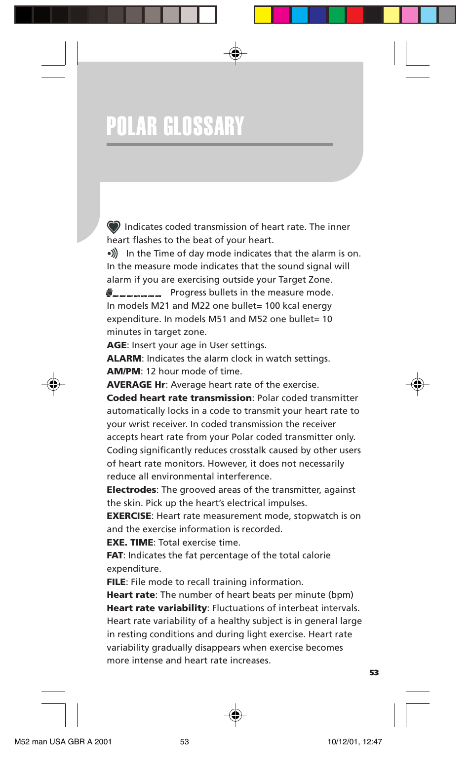 Polar glossary | POLAR M21 User Manual | Page 52 / 59