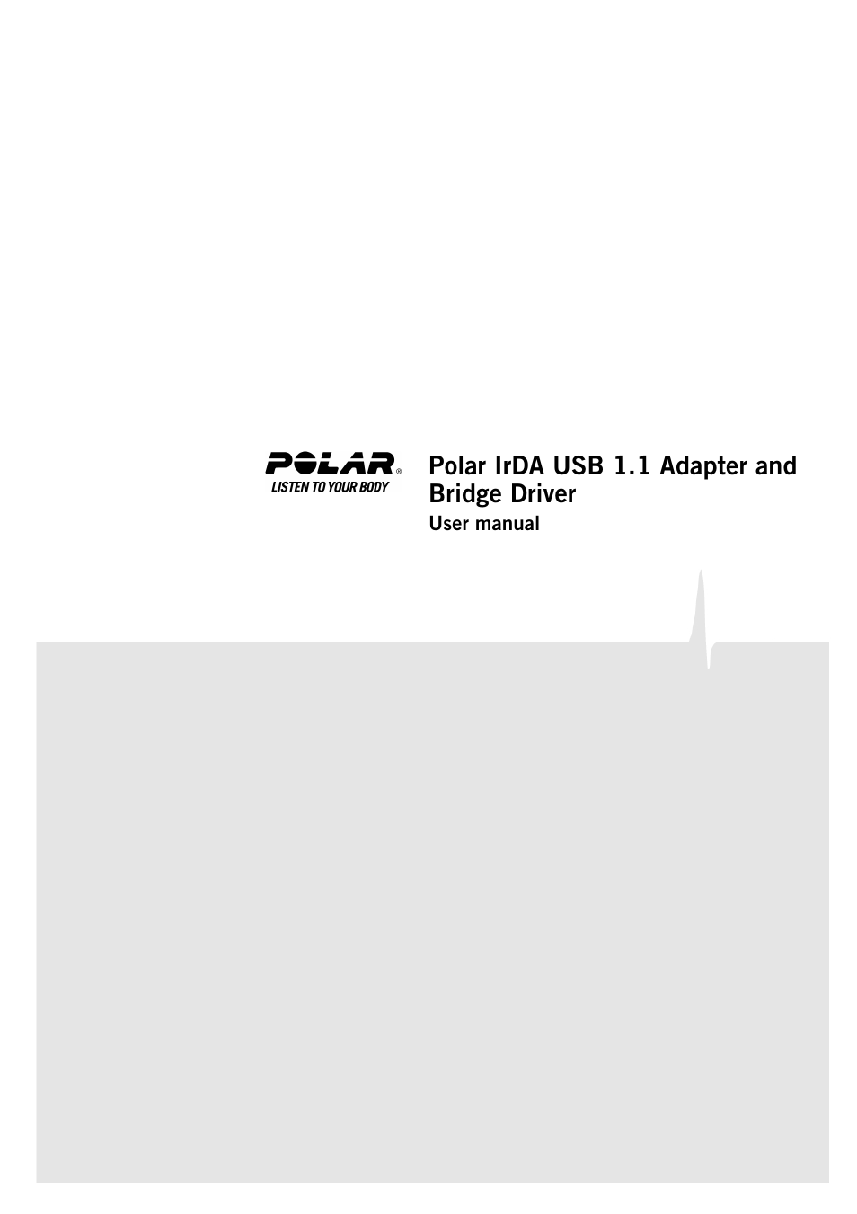 POLAR Adapter and Bridge Driver IrDA USB 1.1 User Manual | 17 pages