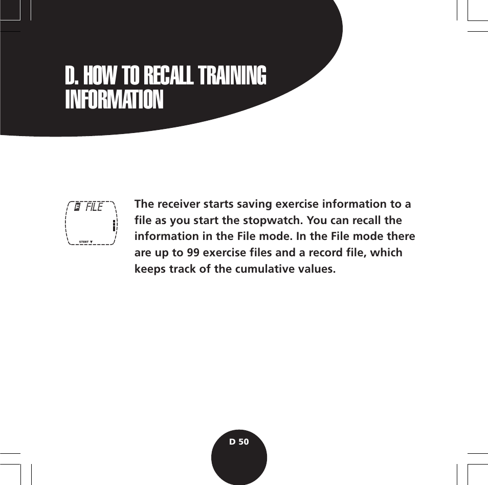 D. how to recall training information | POLAR S610i User Manual | Page 52 / 93