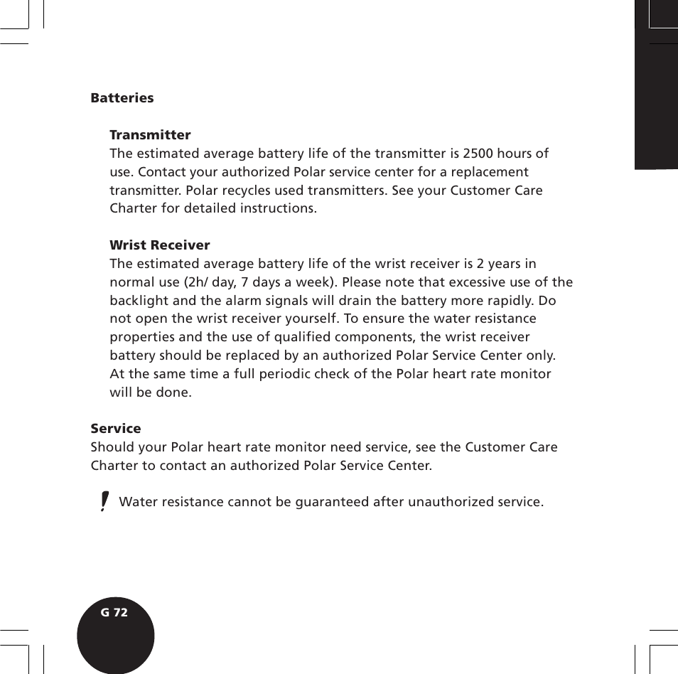 POLAR S610i User Manual | Page 74 / 93