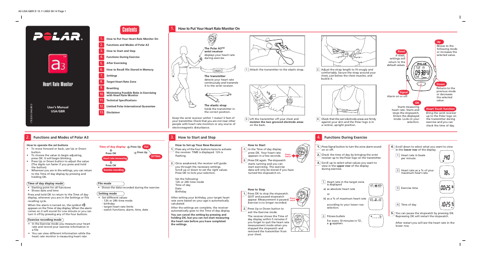 POLAR A3 User Manual | 2 pages