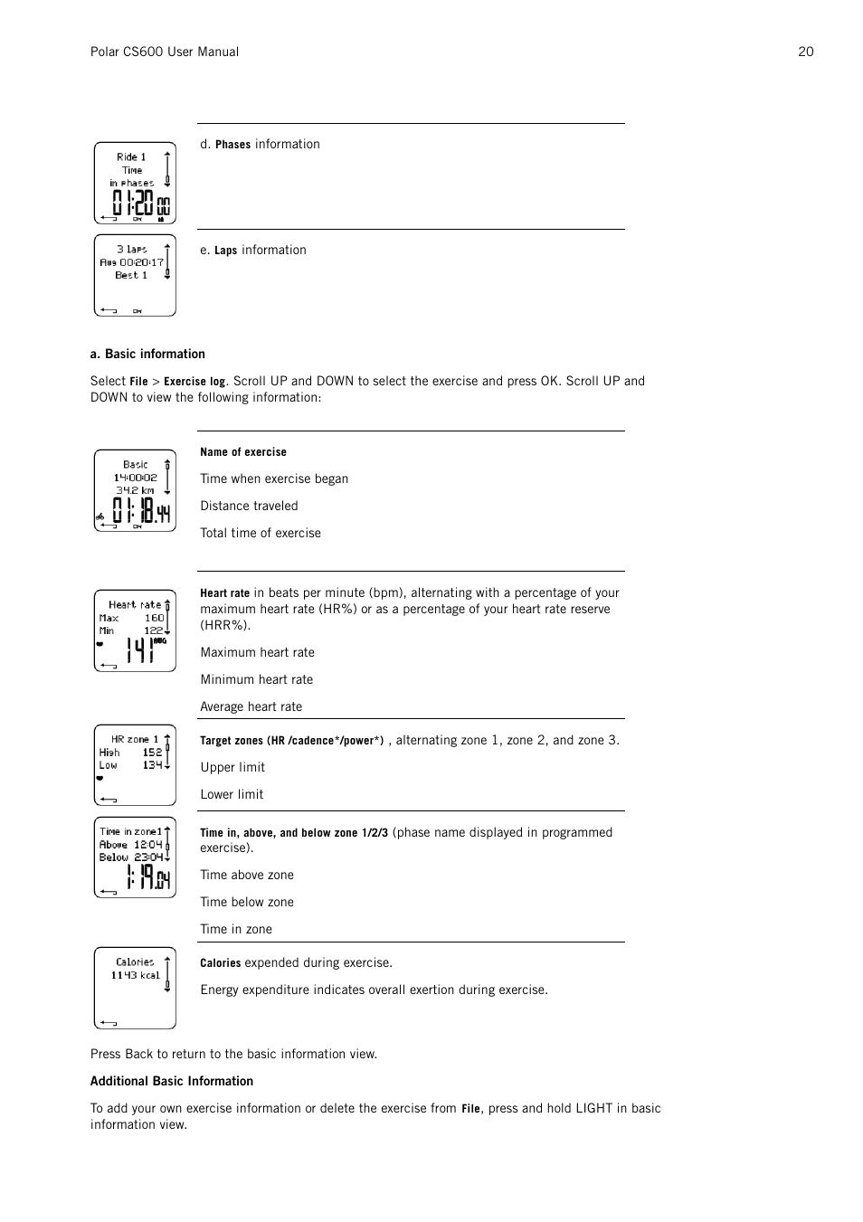 POLAR CS600 User Manual | Page 20 / 56