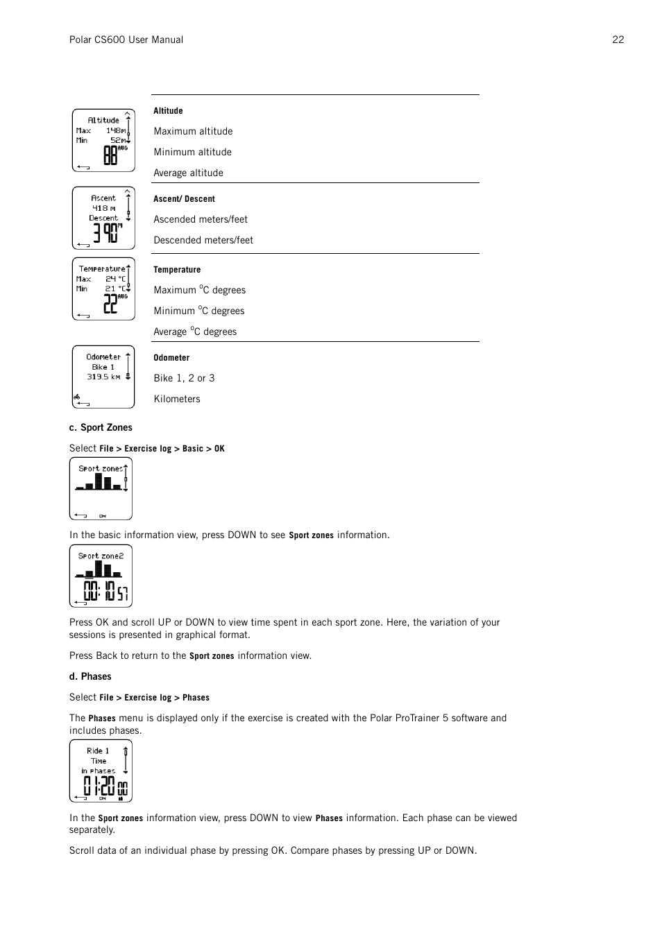 POLAR CS600 User Manual | Page 22 / 56