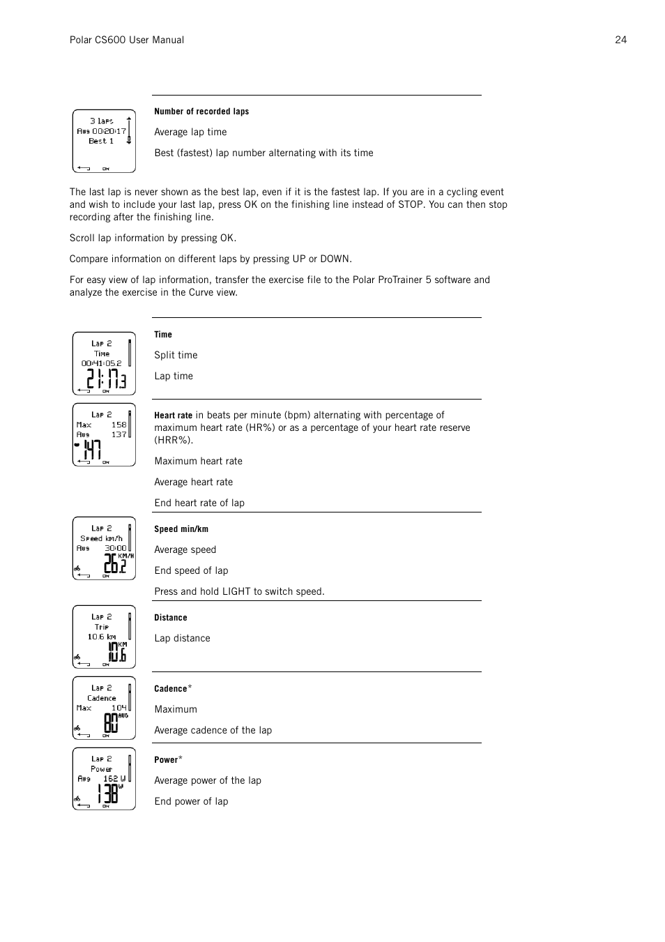 POLAR CS600 User Manual | Page 24 / 56