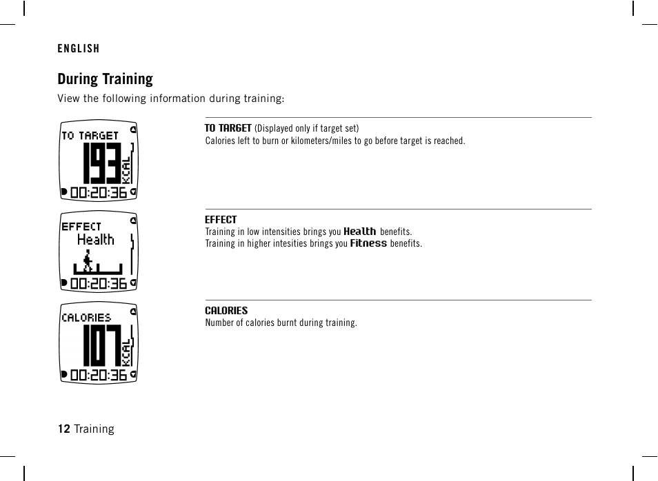 During training | POLAR DA20 User Manual | Page 12 / 30