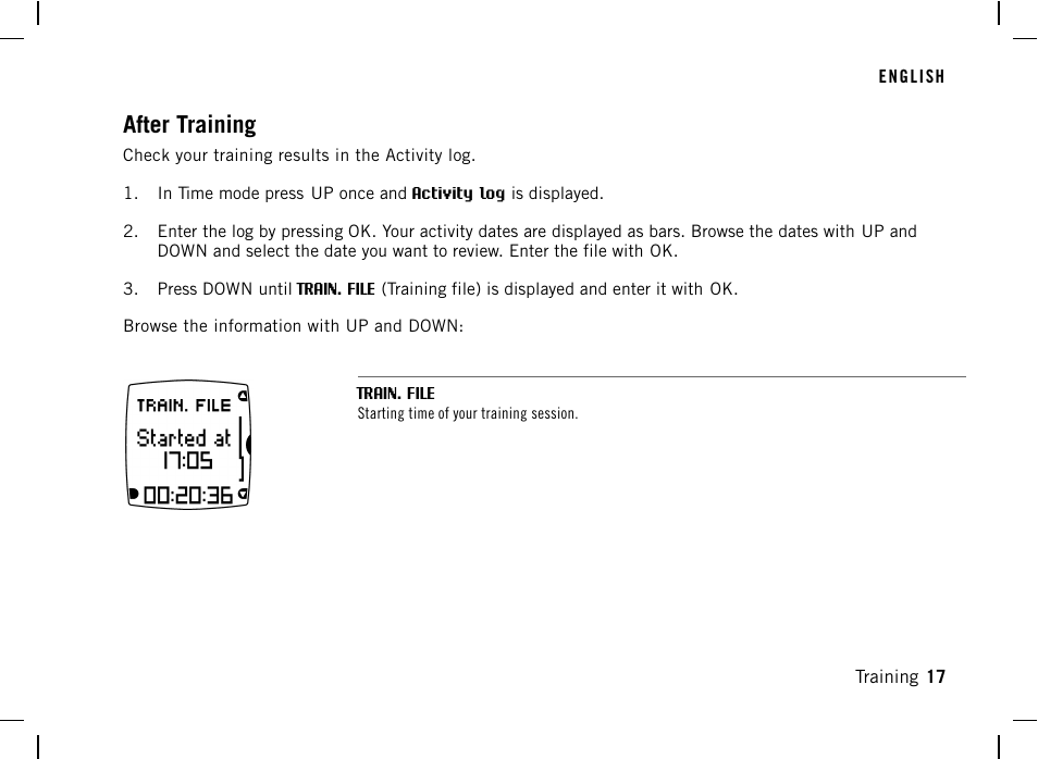 After training | POLAR DA20 User Manual | Page 17 / 30