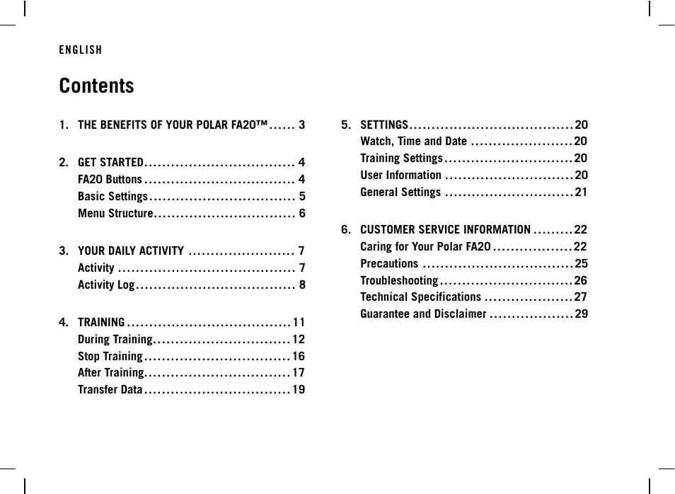 POLAR DA20 User Manual | Page 2 / 30