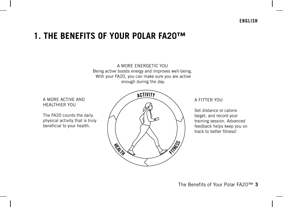 The benefits of your polar fa20 | POLAR DA20 User Manual | Page 3 / 30