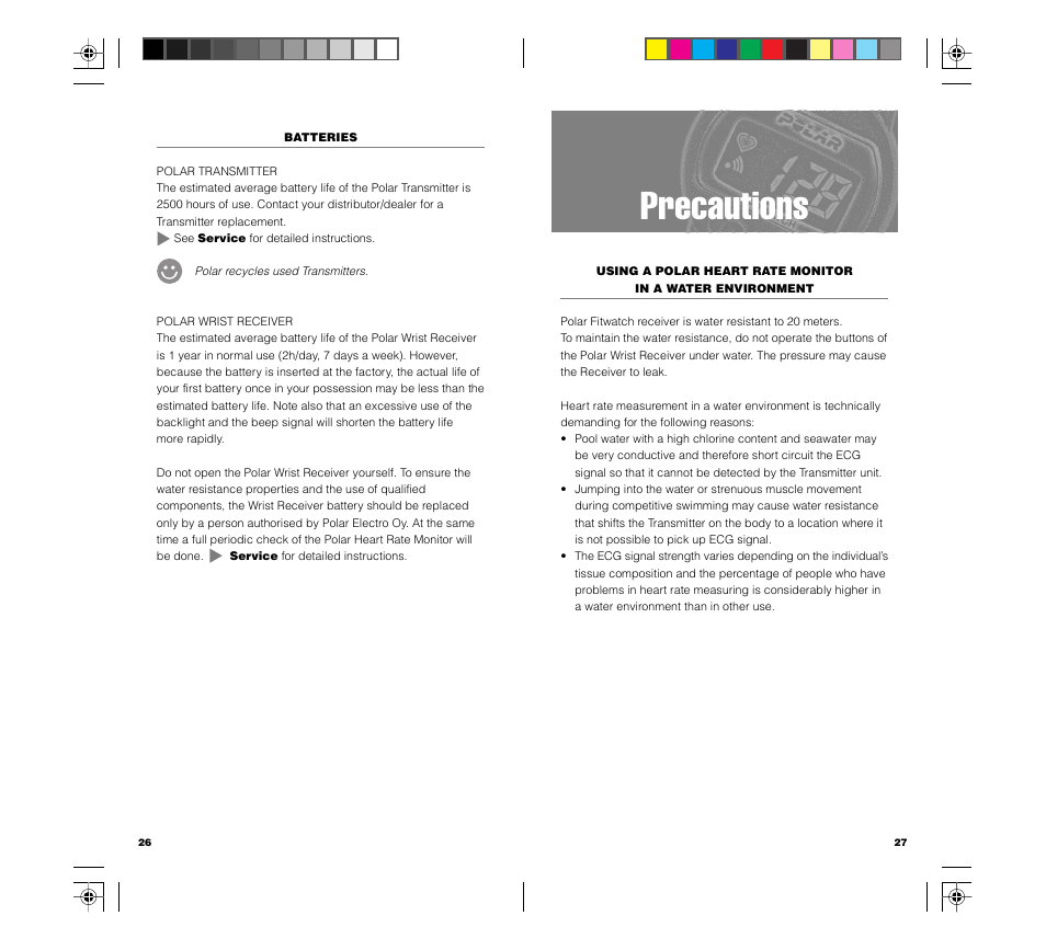 Precautions | POLAR FIN-90440 User Manual | Page 13 / 20