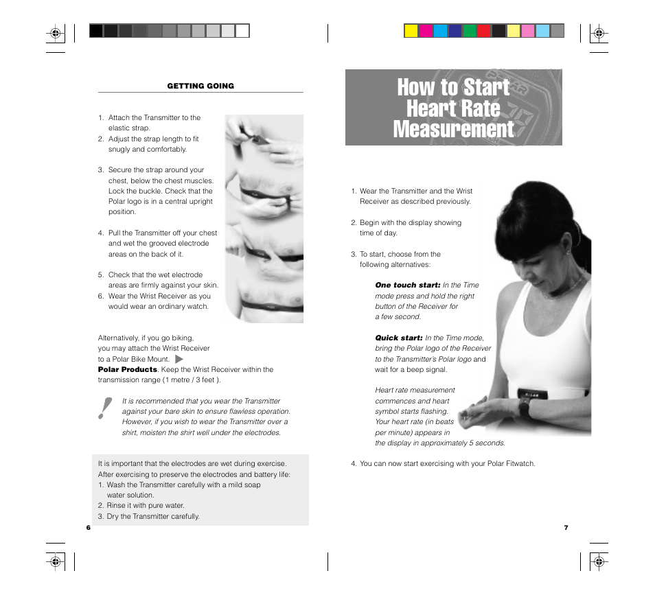 How to start heart rate measurement | POLAR FIN-90440 User Manual | Page 3 / 20