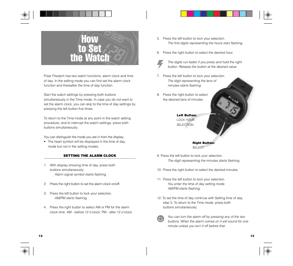 How to set the watch | POLAR FIN-90440 User Manual | Page 6 / 20