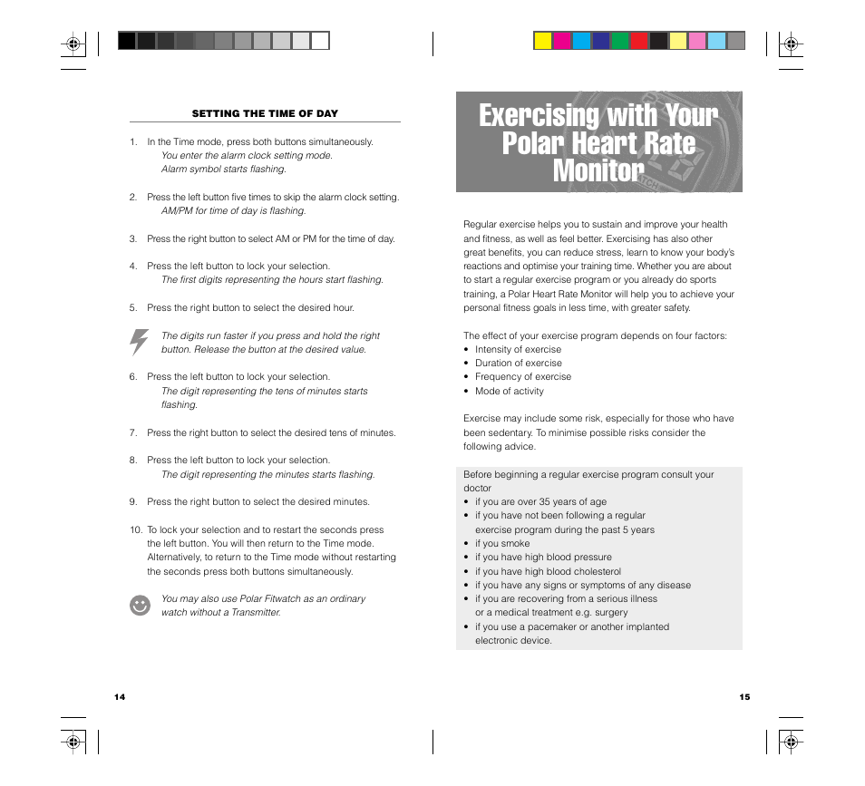 Exercising with your polar heart rate monitor | POLAR FIN-90440 User Manual | Page 7 / 20