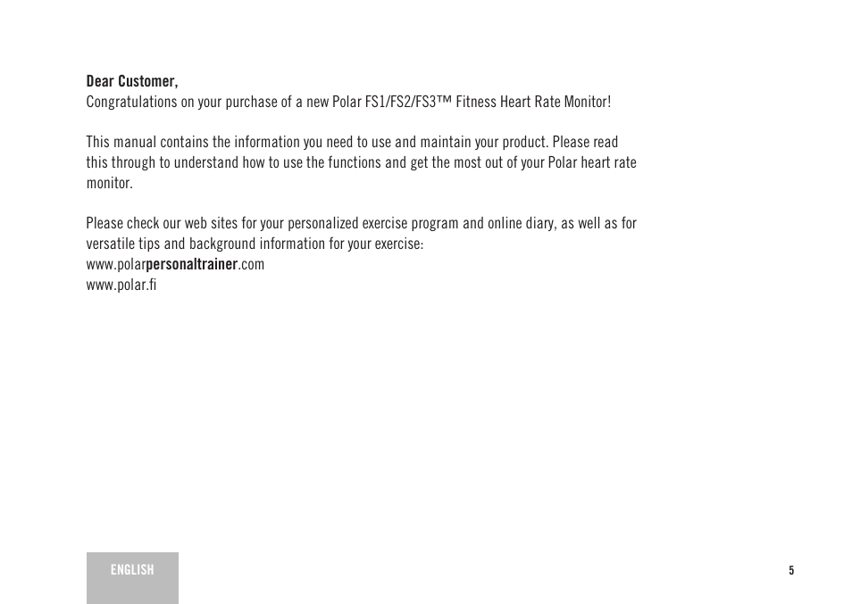 POLAR FS2 User Manual | Page 2 / 26